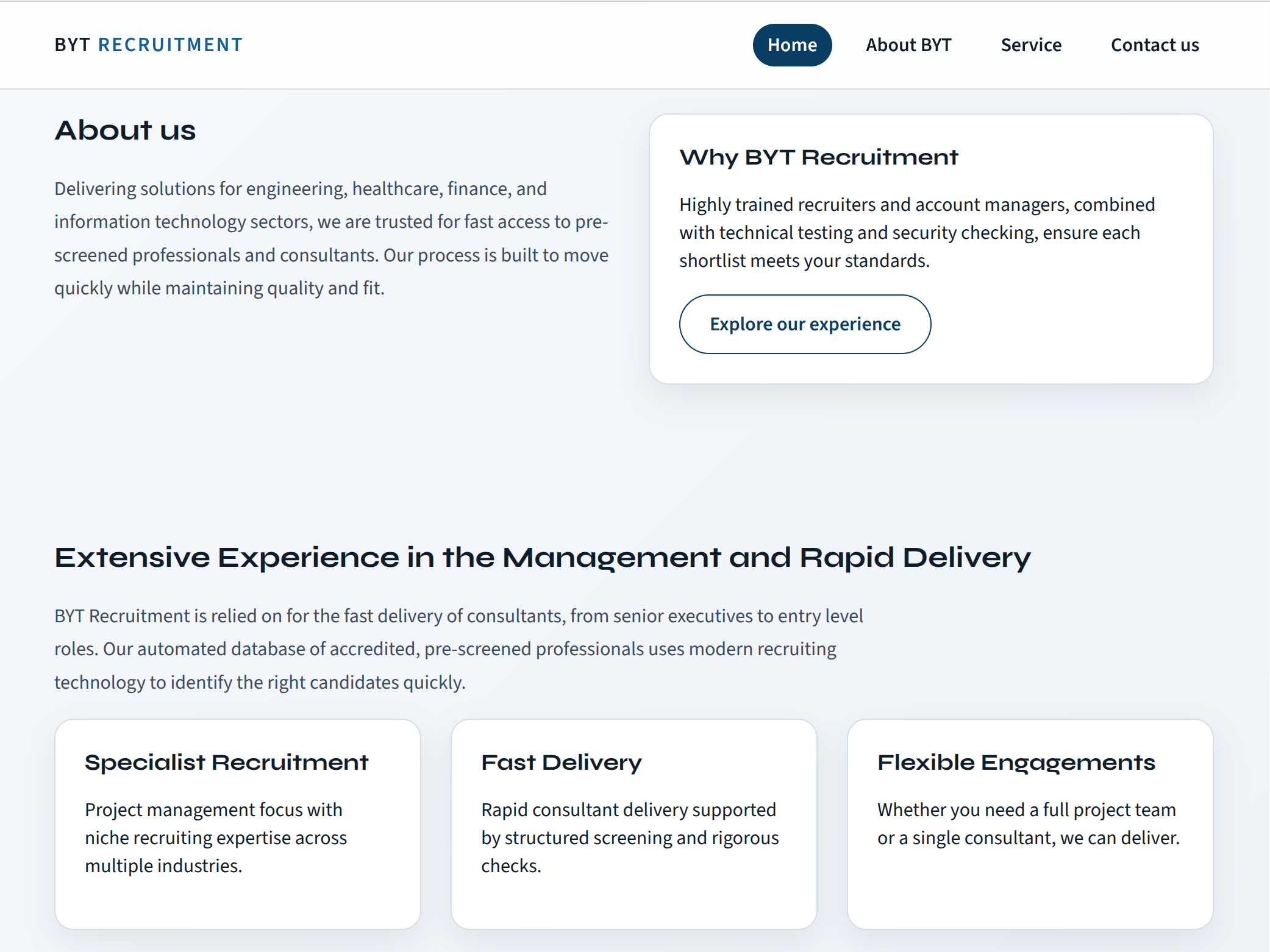 BYT Training website preview