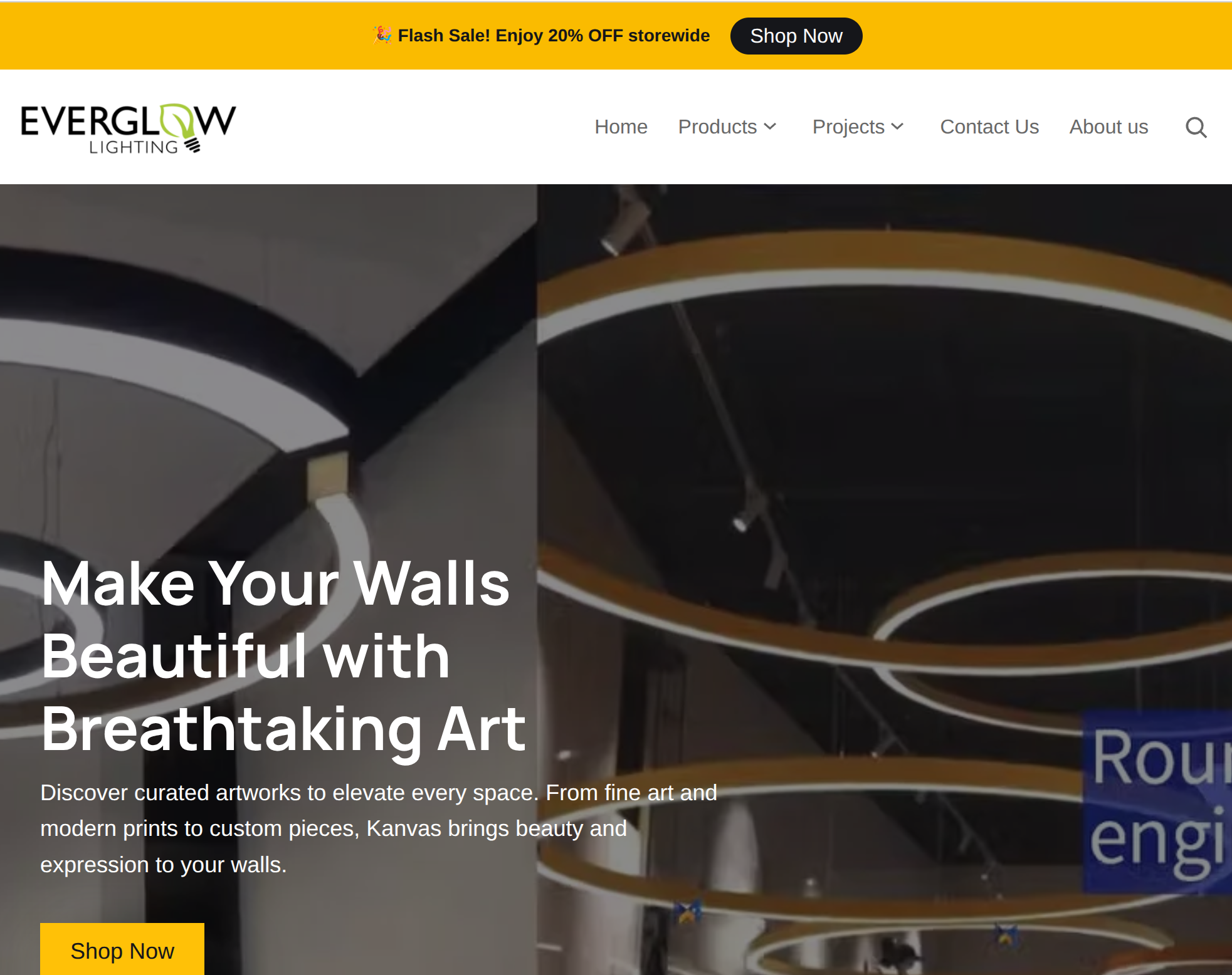 Everglow Lighting website preview